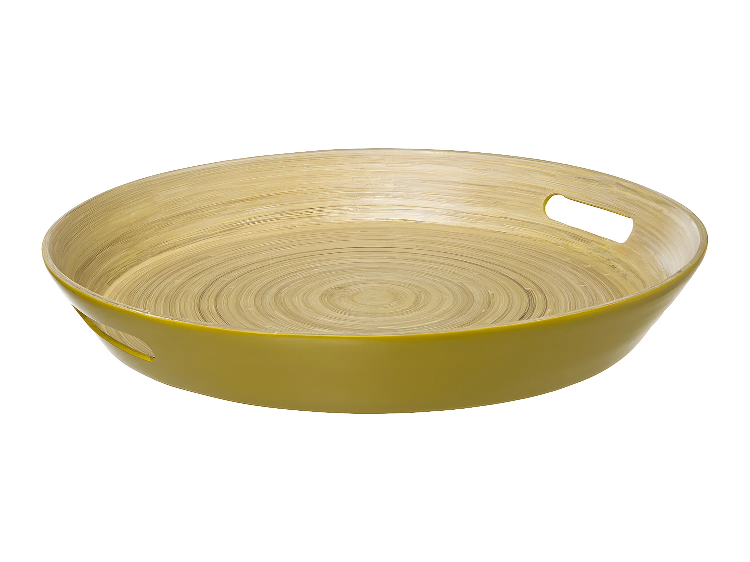 Plateau en Bambou D 42 cm Jaune moutarde