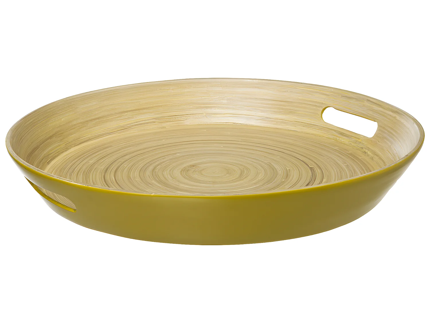 Plateau en Bambou D 42 cm Jaune moutarde