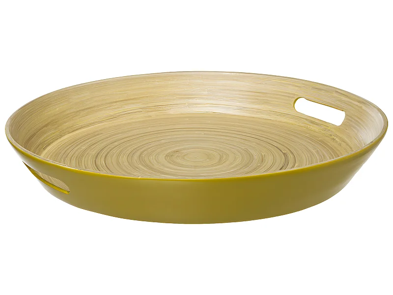Plateau en Bambou D 42 cm Jaune moutarde
