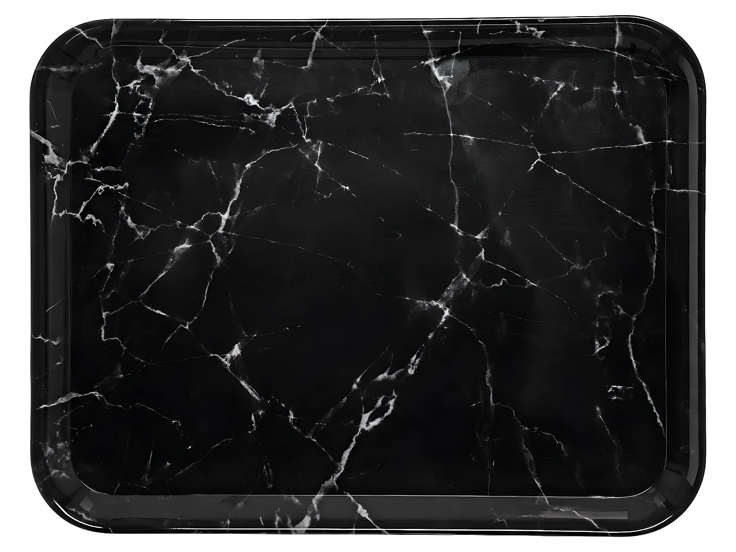 Plateau de service en mélamine effet  Marbre Noir 43 x 33 cm