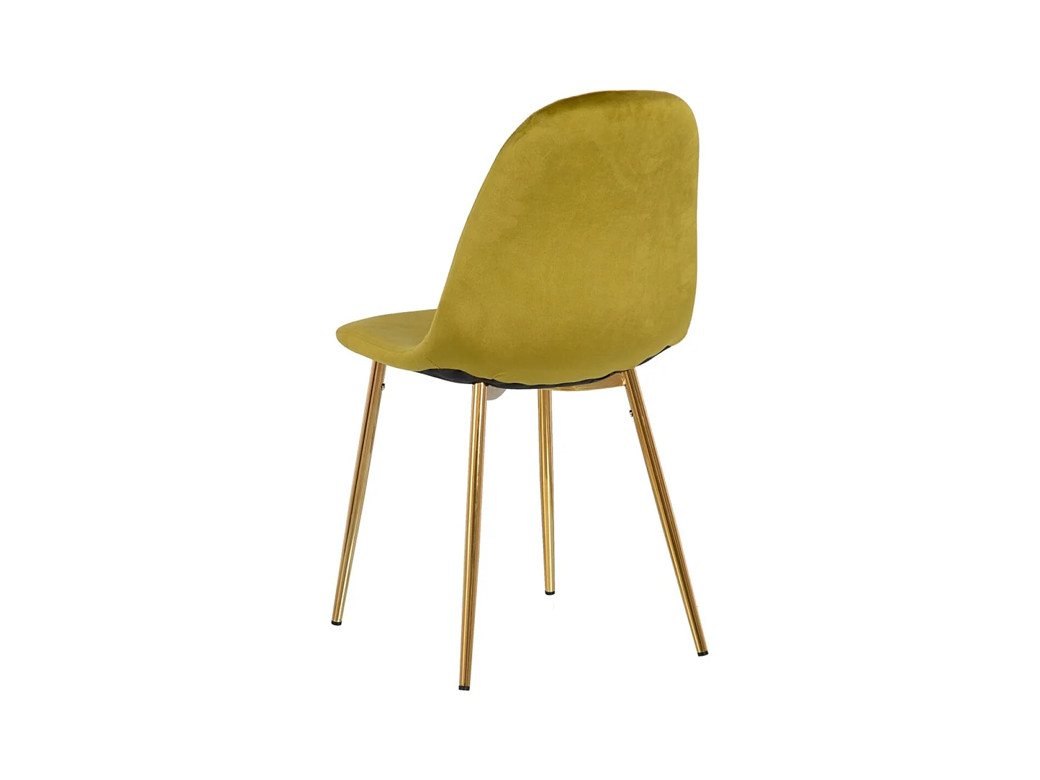 GLASSY - Lot de 4 Chaises Surpiqures Carreaux Velours Jaune