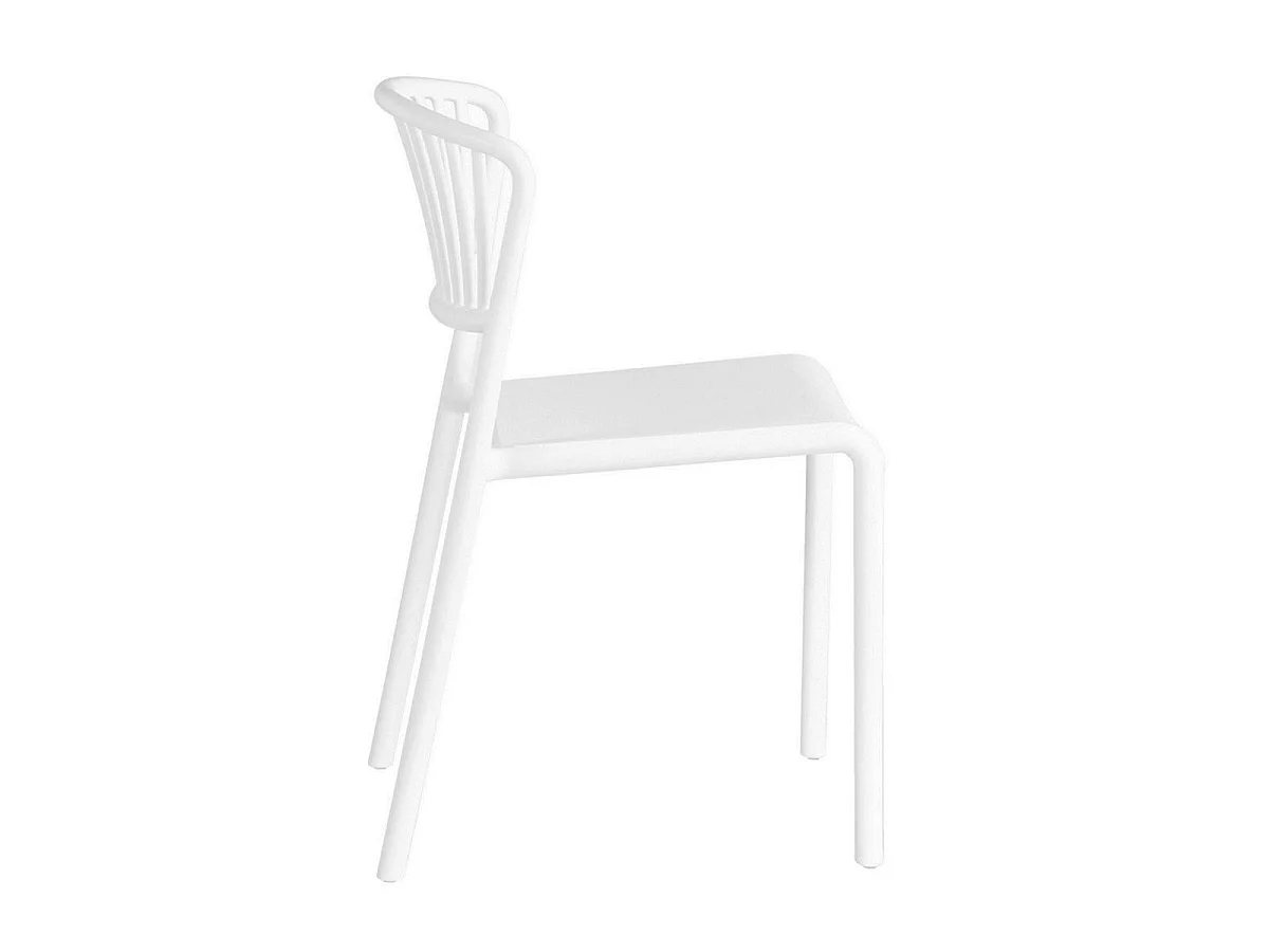 SPOKE - Lot de 4 Chaises Empilables Polypropylène Blanc