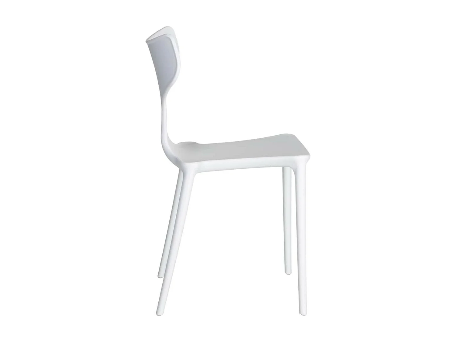 BLIST - Lot de 4 Chaises Empilables PP Blanc Dossier en T