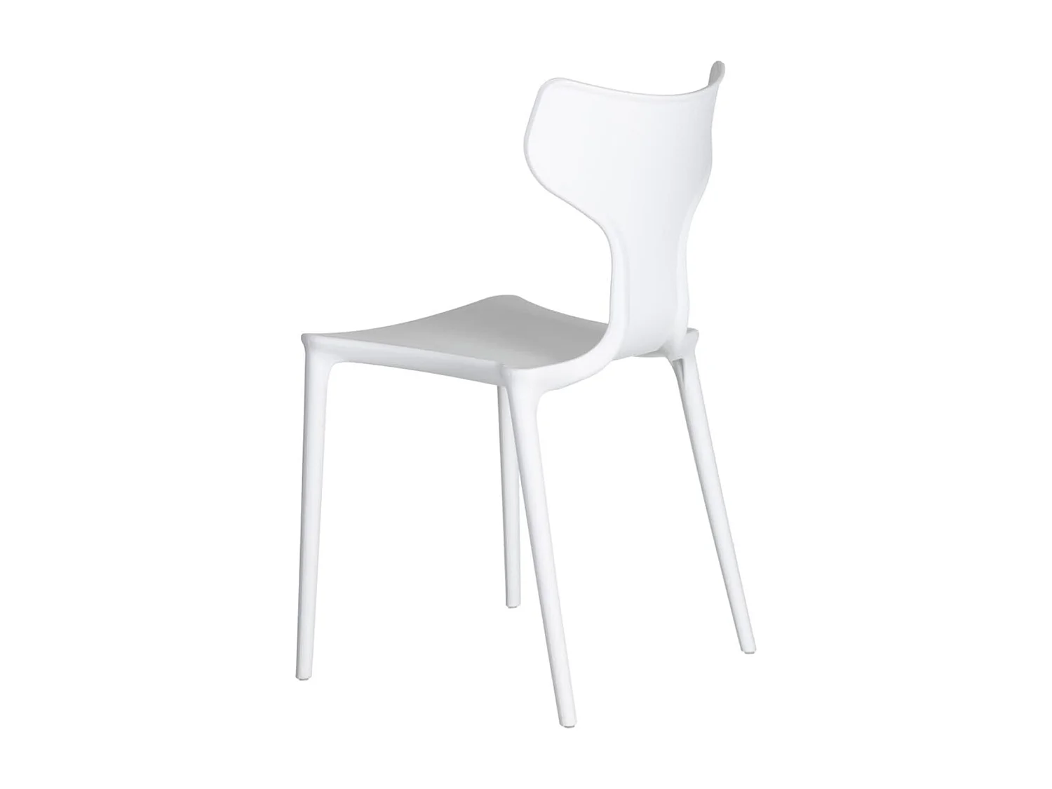 BLIST - Lot de 4 Chaises Empilables PP Blanc Dossier en T