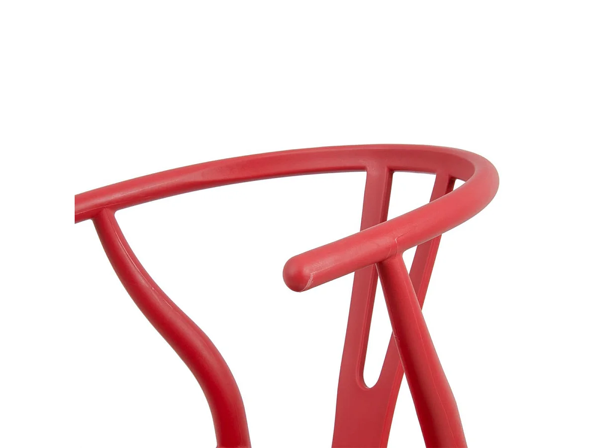 SCANDO - Lot de 2 Chaises Polypropylène Rouge Pied Bois
