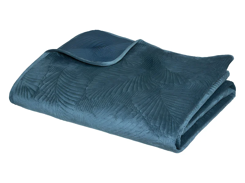 Dessus de Lit Velours Bleu Canard 240 x 260 cm