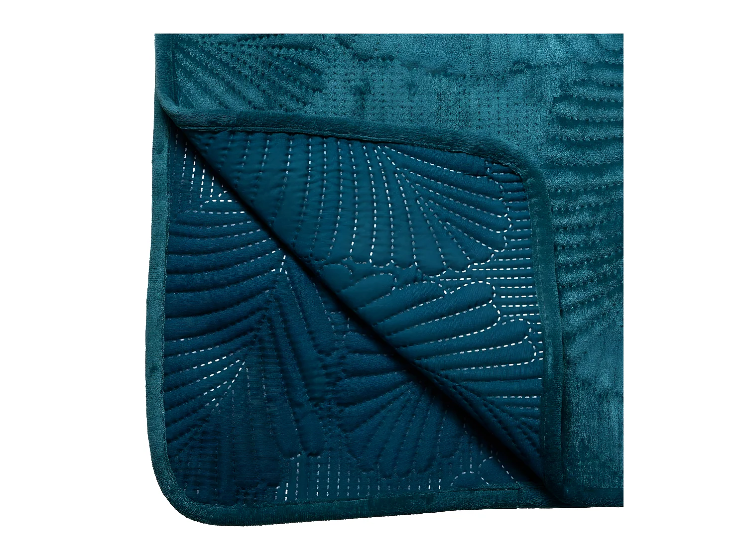 Dessus de Lit Velours Bleu Canard 240 x 260 cm