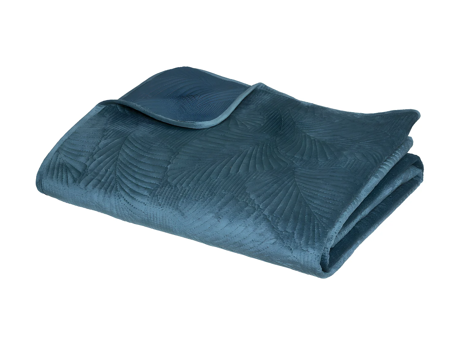 Dessus de Lit Velours Bleu Canard 240 x 260 cm