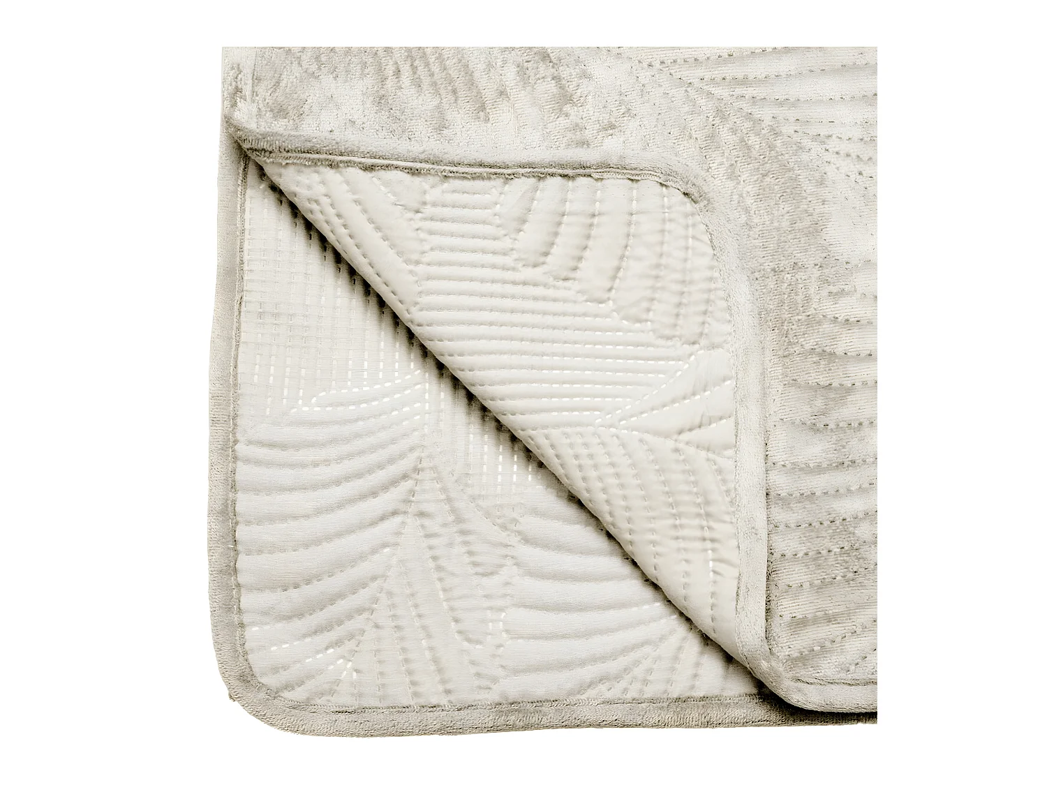 Dessus de Lit Velours Ivoire 240 x 260 cm