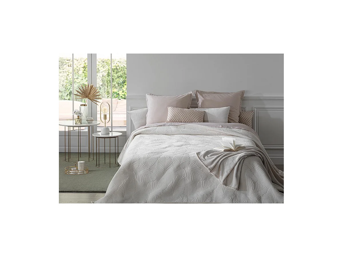Dessus de Lit Velours Ivoire 240 x 260 cm