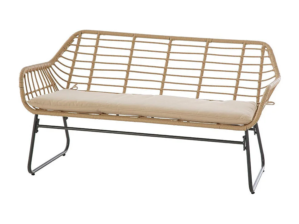 Conjunto de jardín Lambada sofá + 2 sillones + mesa beige