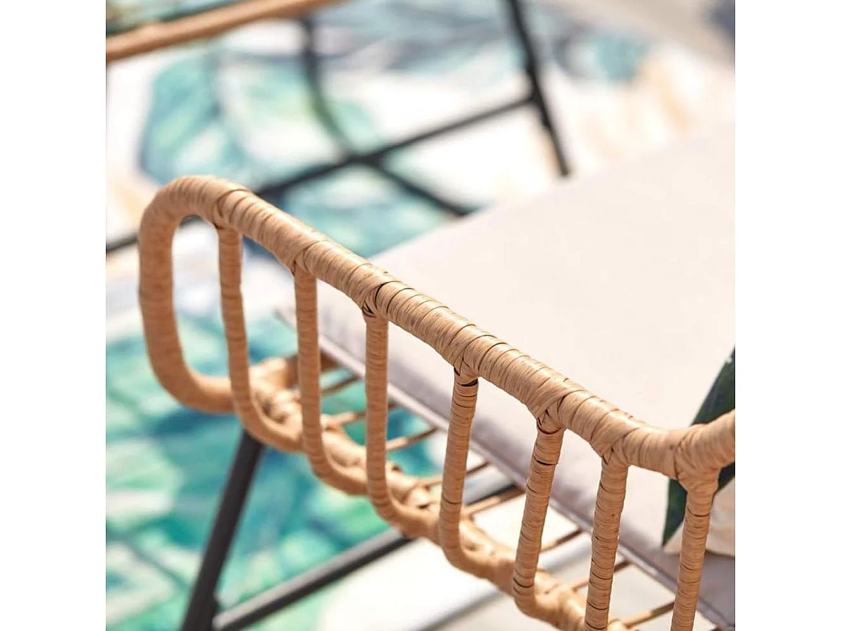 Conjunto de jardín Lambada sofá + 2 sillones + mesa beige