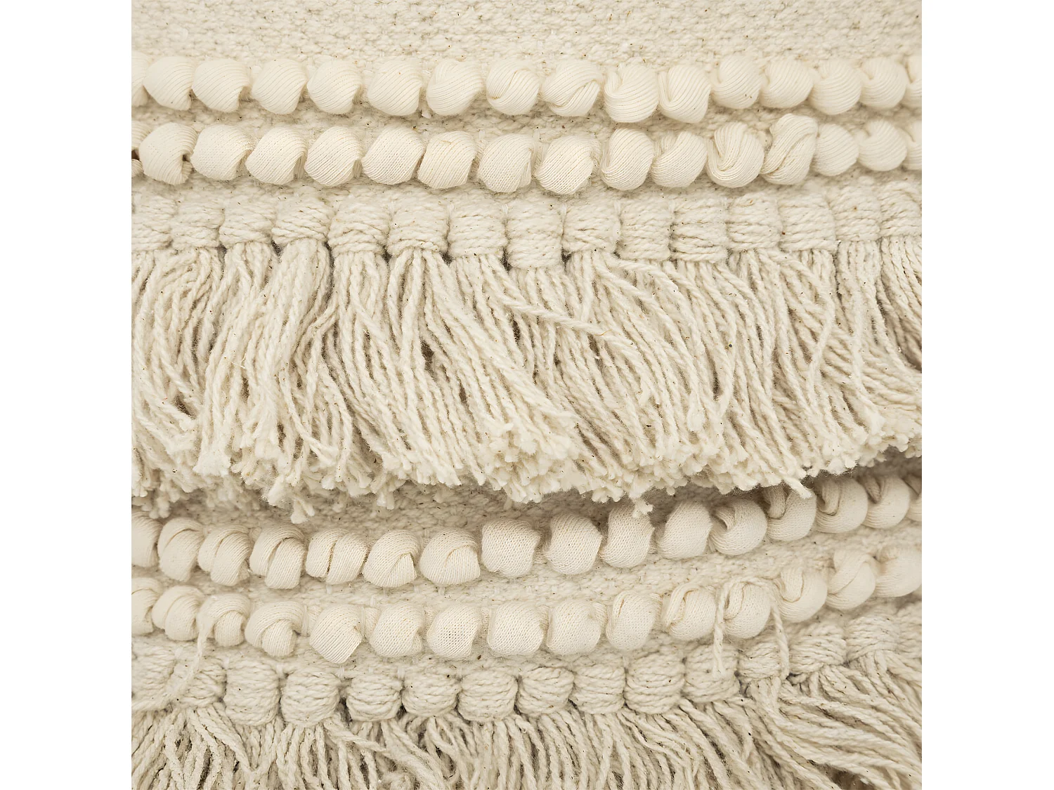 Set  de 2 Paniers de rangement en Coton recyclé avec franges