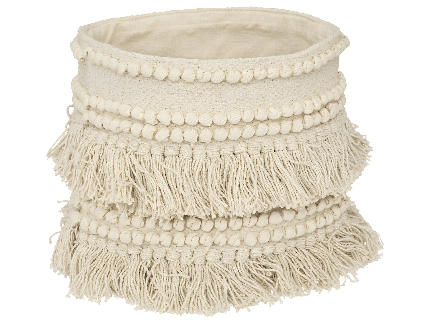 Set  de 2 Paniers de rangement en Coton recyclé avec franges