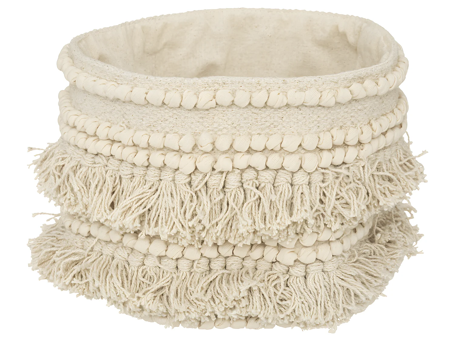 Set  de 2 Paniers de rangement en Coton recyclé avec franges