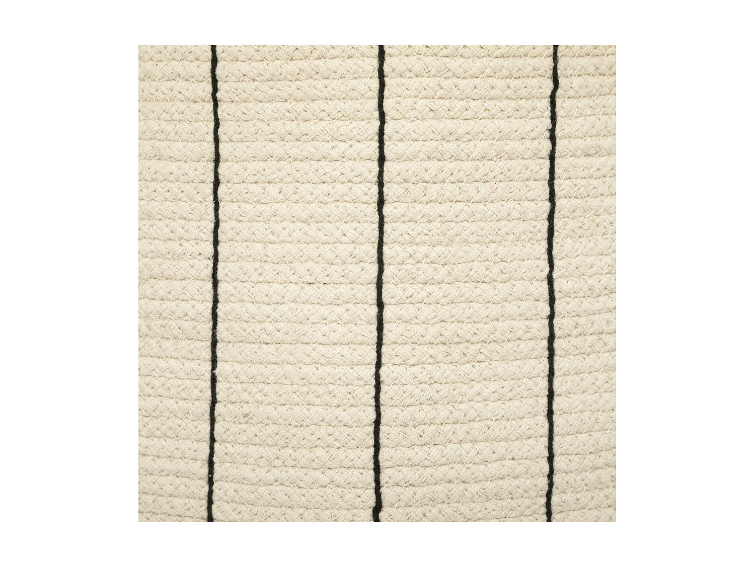 Lot de 2 Paniers de rangement en Coton Ivoire et rayé Noir