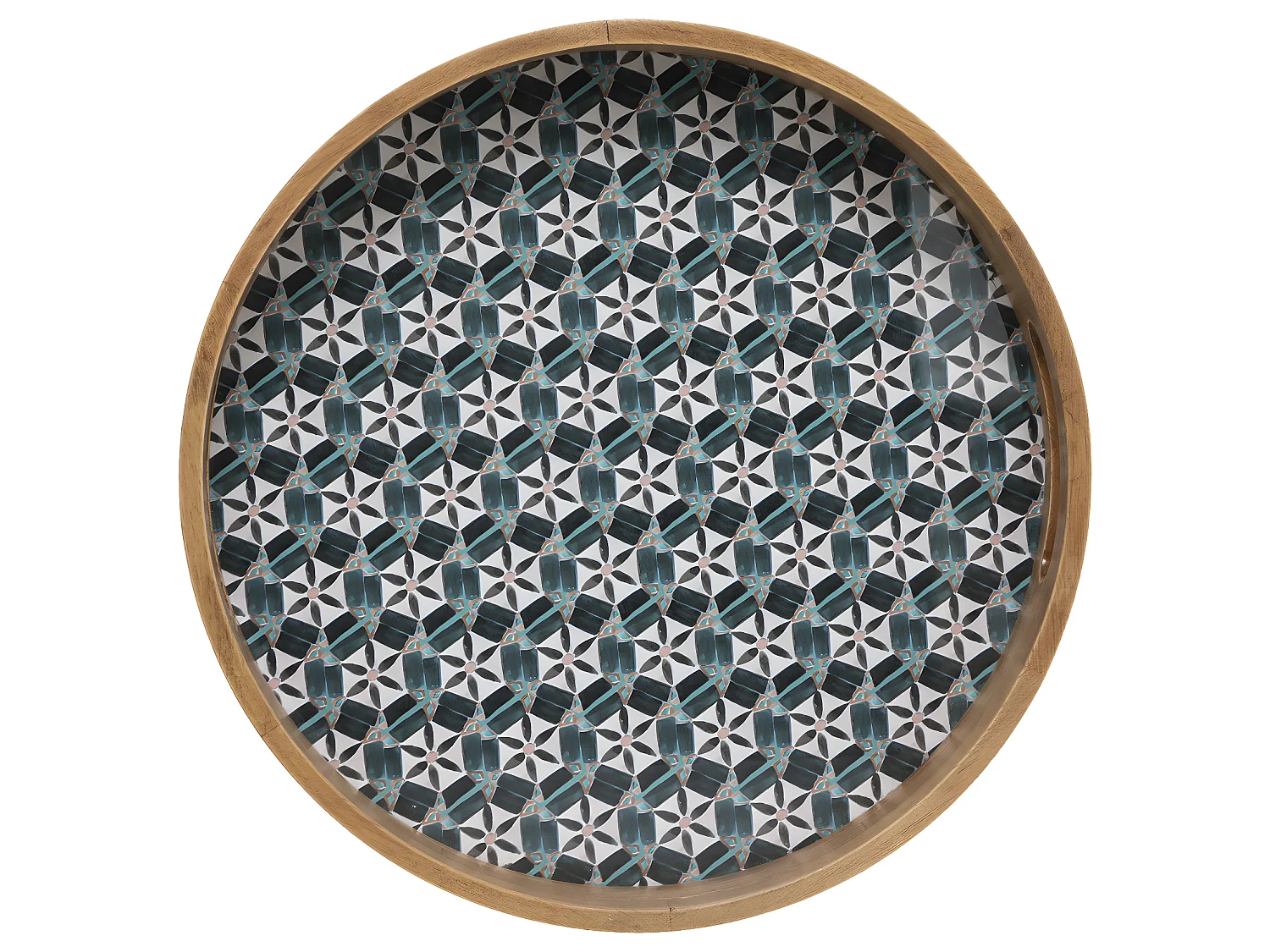 Set de 2 Plateaux en Bois et Verre