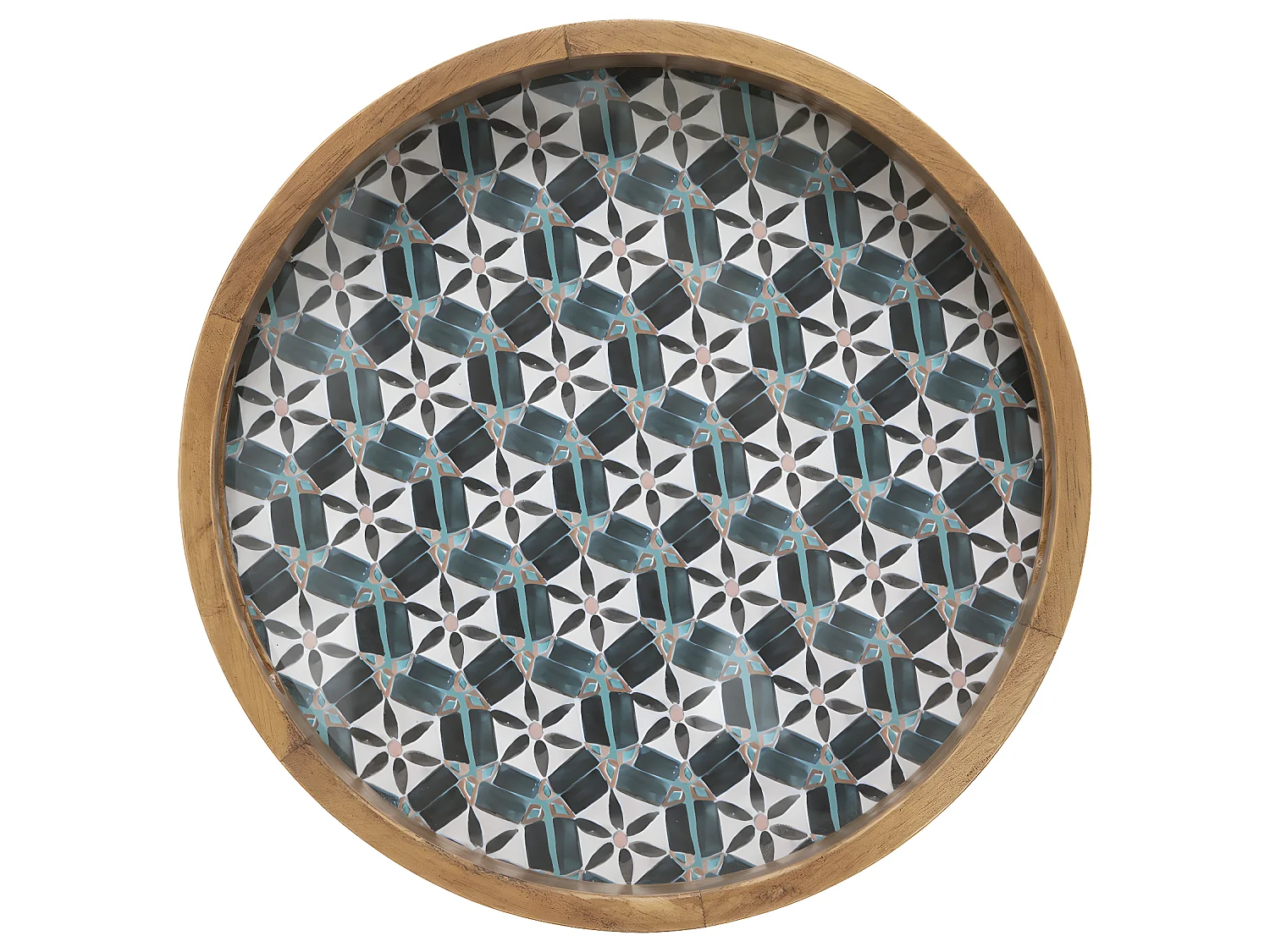 Set de 2 Plateaux en Bois et Verre