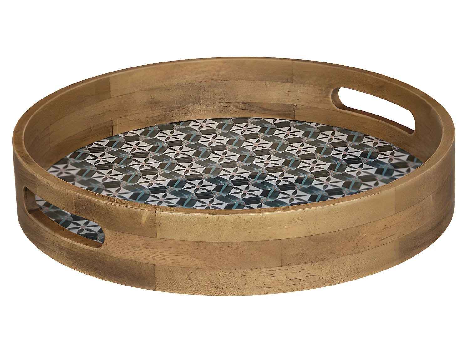 Set de 2 Plateaux en Bois et Verre