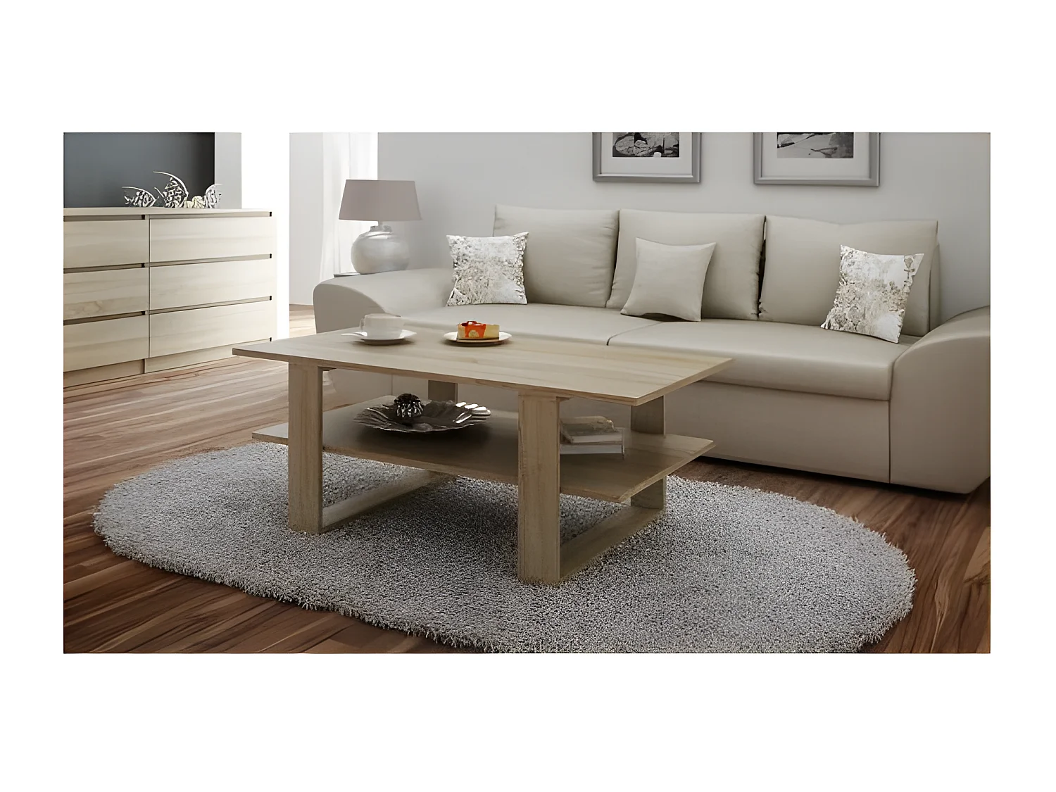 Table basse pour salon avec une étagère Martyna