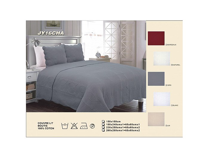 Autrefois Couvre Lit Boutis 1 Place 100% Coton 180 * 240 Cm Avec 1