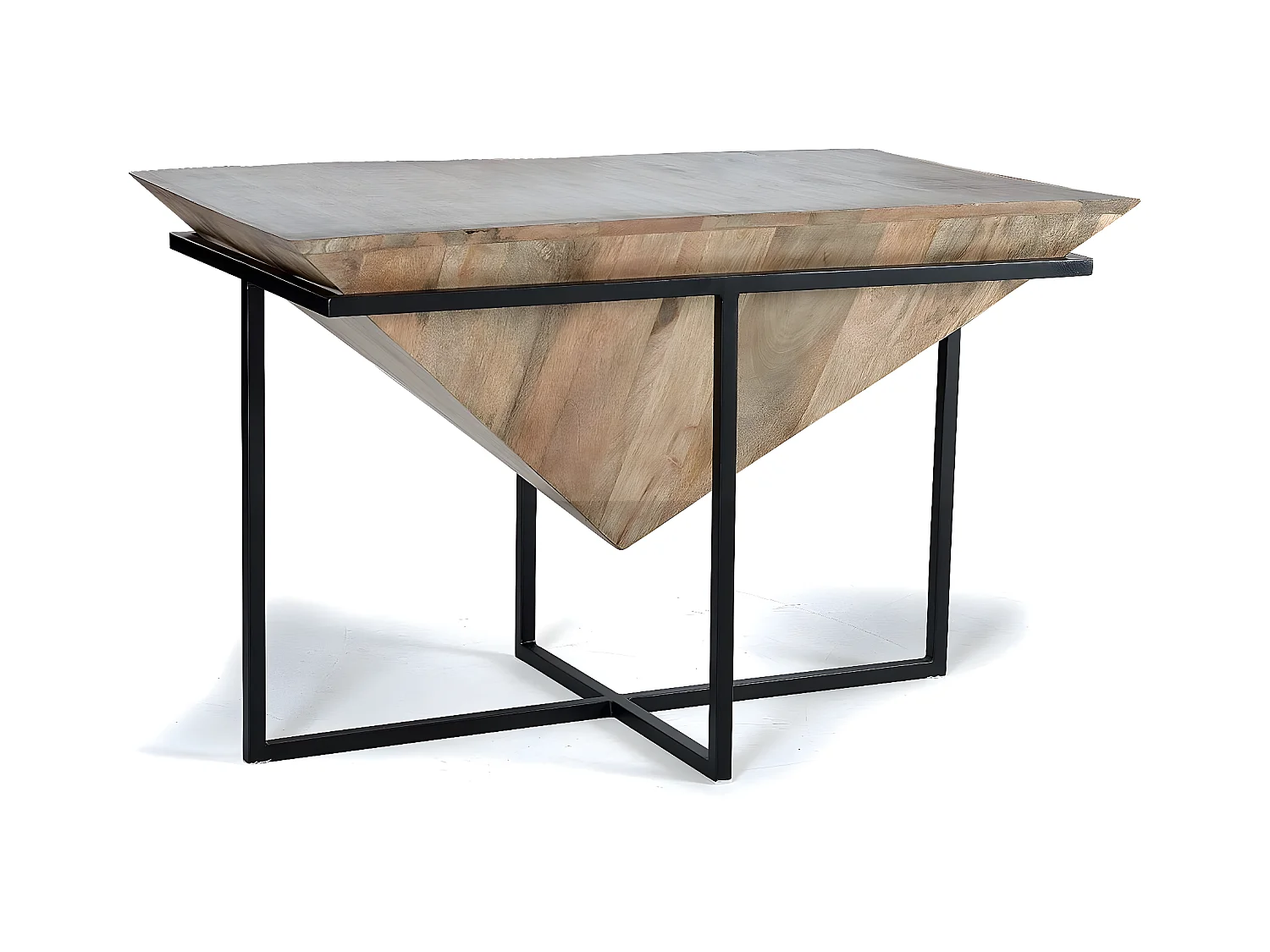 Table basse en bois manguier et métal