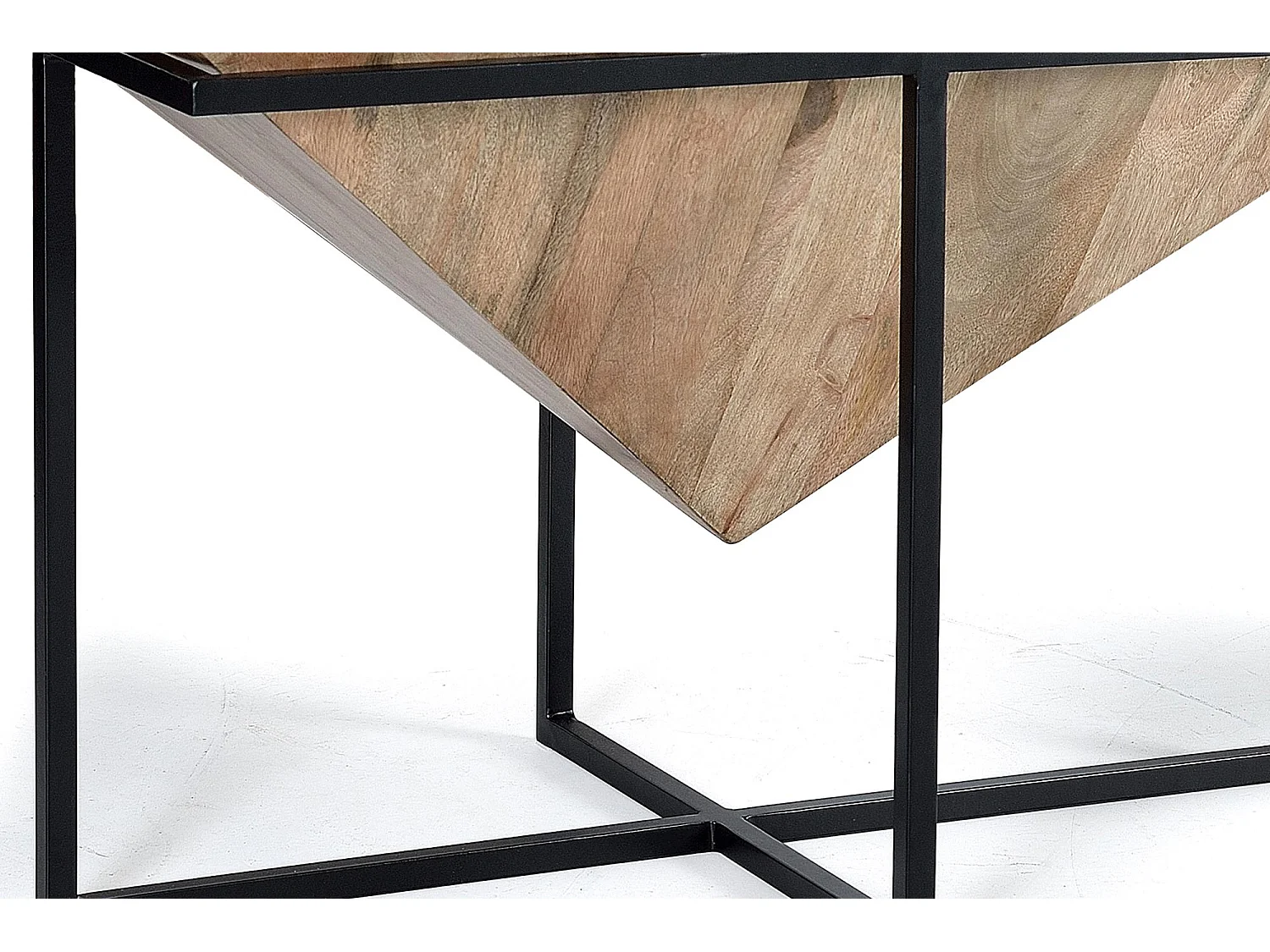 Table basse en bois manguier et métal