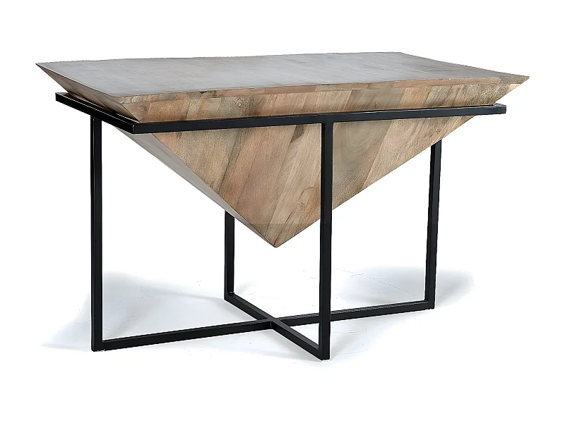 Couchtisch aus Mangoholz und Metall