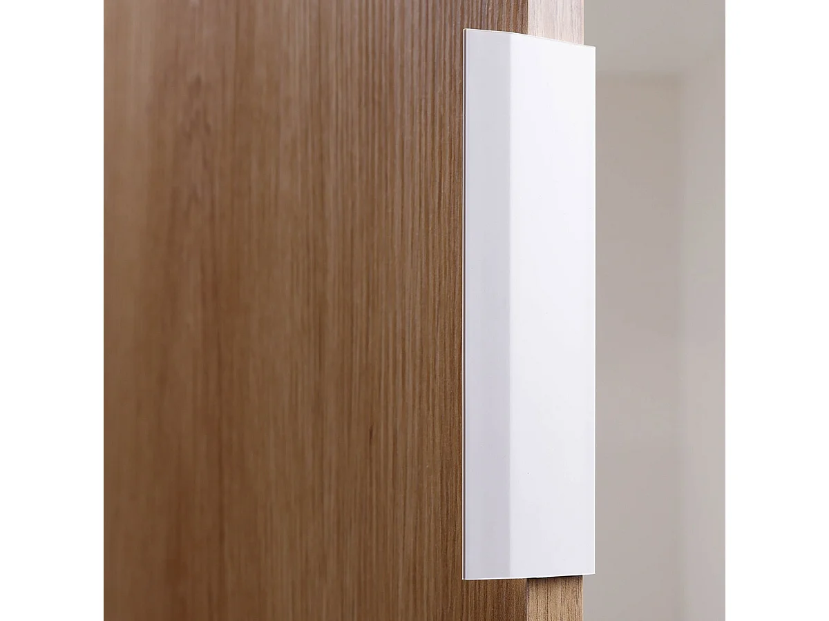 OPHELY - Meuble 2 Portes 2 Niches Blanc et Effet Bois