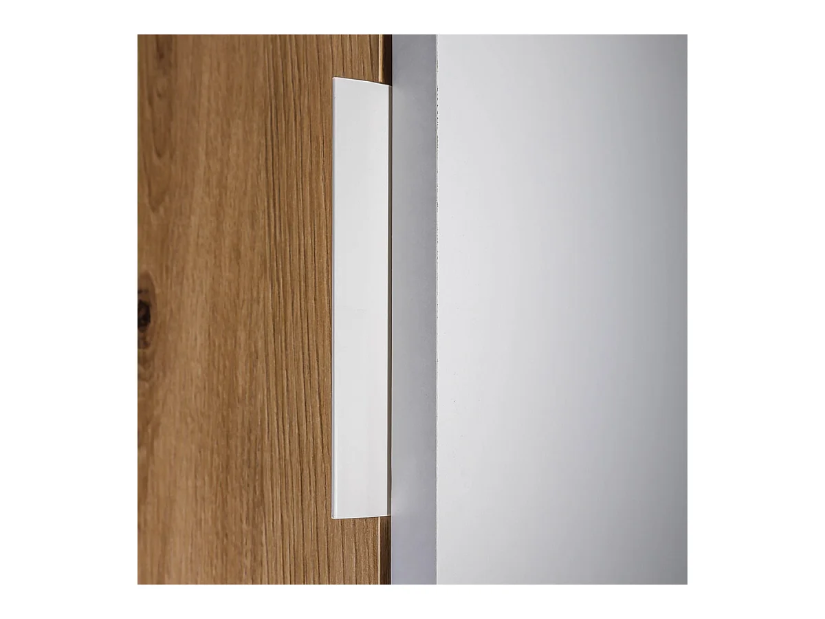 OPHELY - Meuble Multi-Rangement Blanc et Effet Bois