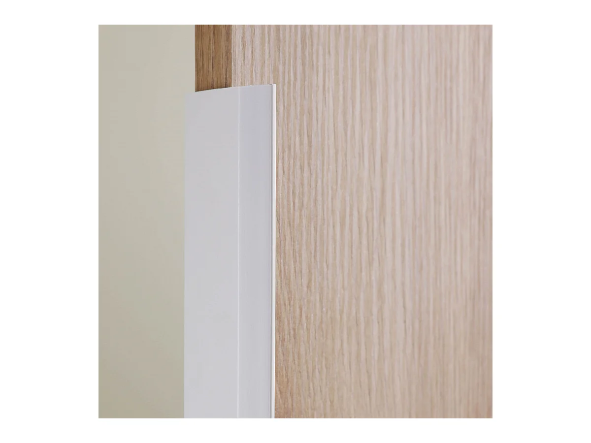 OPHELY - Meuble 5 Portes 5 Niches Blanc et Effet Bois