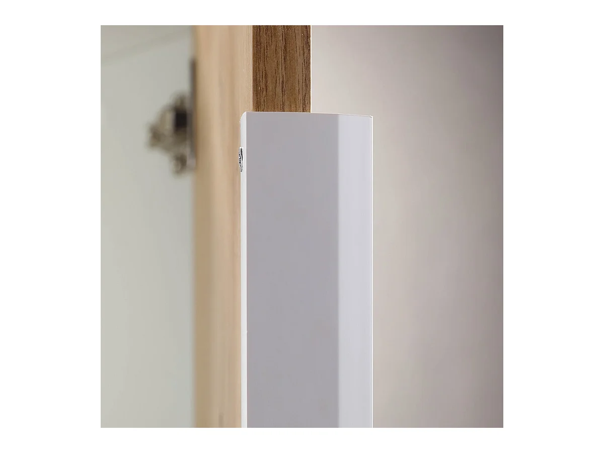 OPHELY - Meuble 5 Portes 5 Niches Blanc et Effet Bois