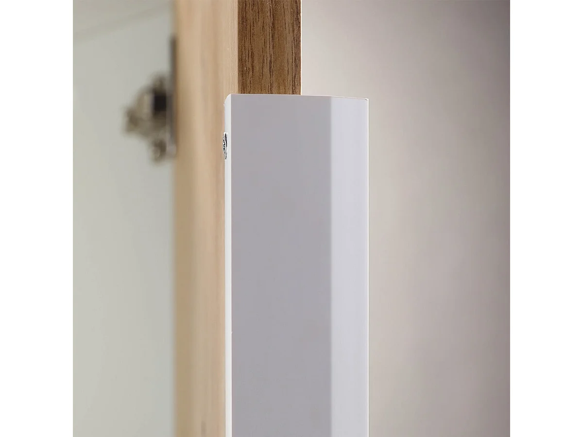 OPHELY - Meuble 5 Portes 5 Niches Blanc et Effet Bois