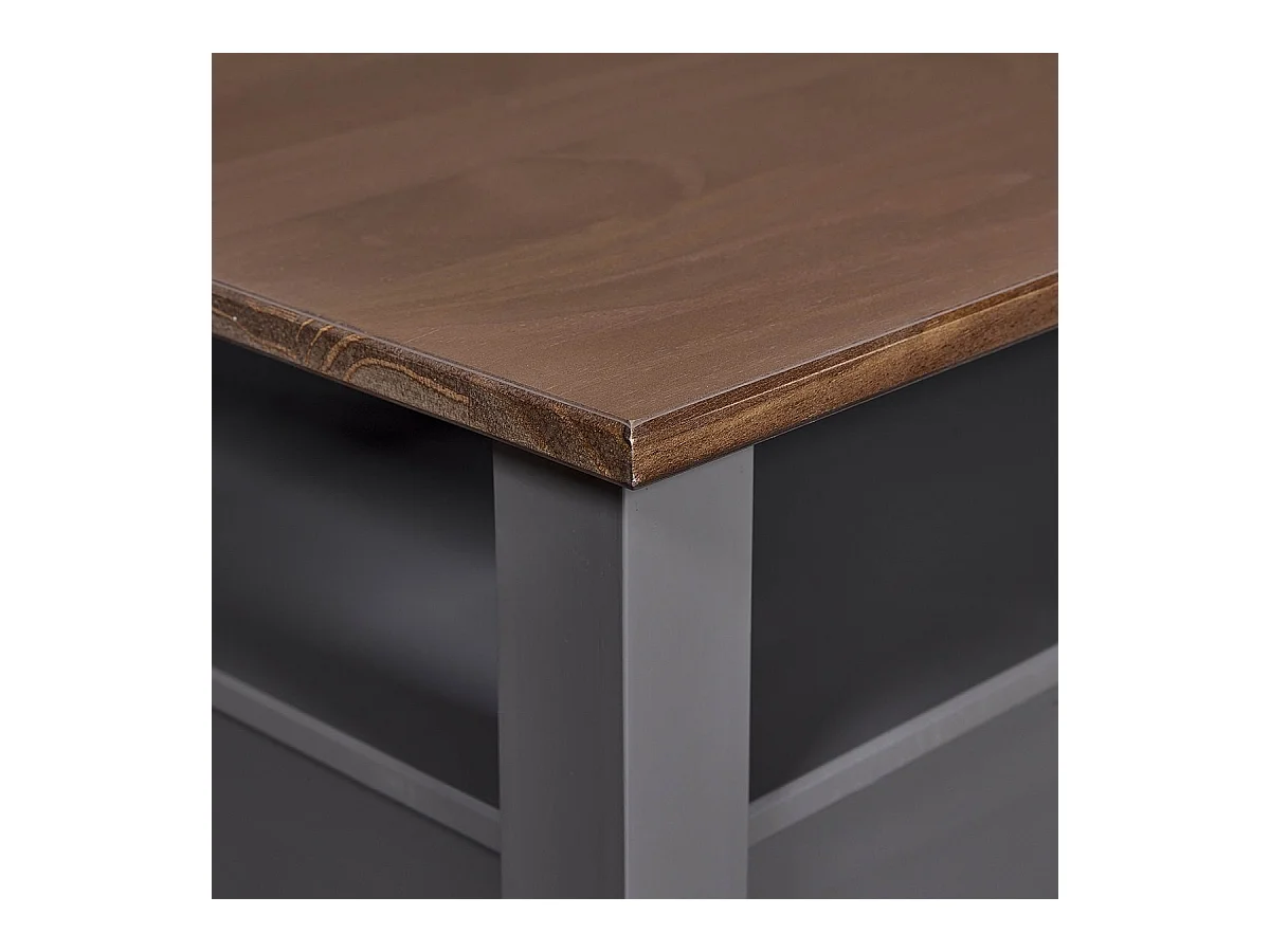 MELINA - Table Basse Rectangulaire Coloris Gris et Naturel