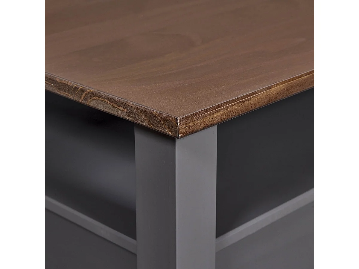 MELINA - Table Basse Rectangulaire Coloris Gris et Naturel