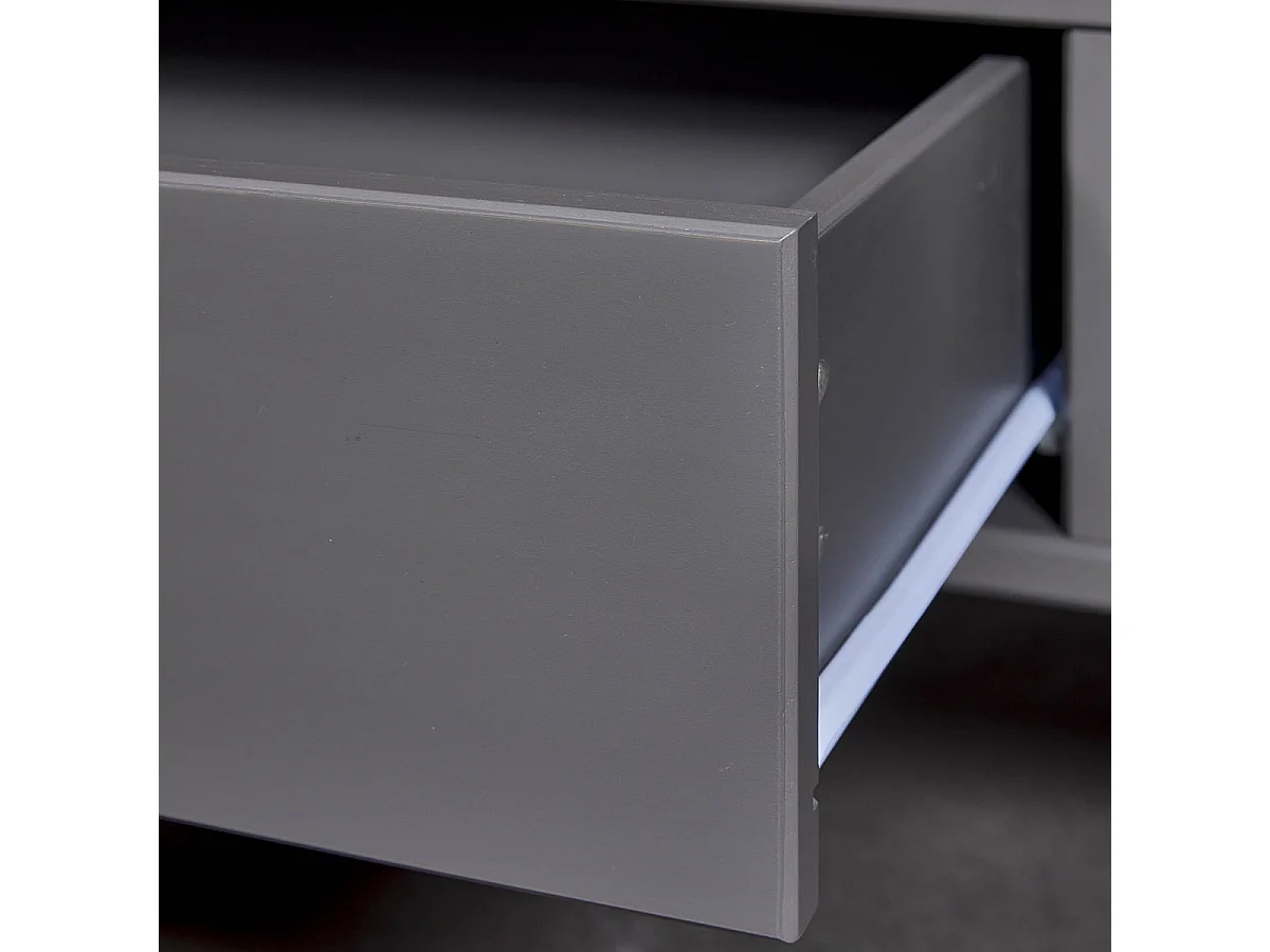 MELINA - Table Basse Rectangulaire Coloris Gris et Naturel