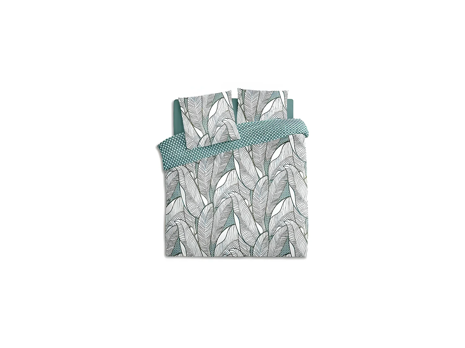 Parure de lit 2 Personnes 240 x 220 cm Housse de couette avec 2 taies Imprimé Moana