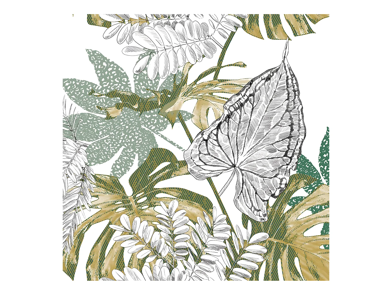 Juego de edredón estampado jungla dorada 240 x 220 cm