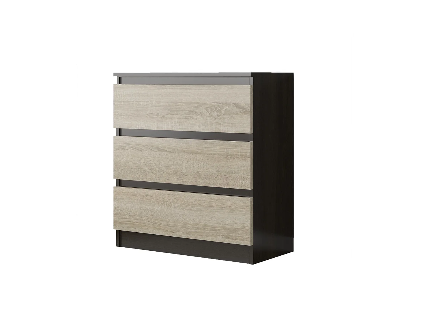 GENEVA | Commode contemporaine chambre salon bureau | 70x40x76 | 3 tiroirs | Meuble de rangement scandinave | Chiffonier moderne