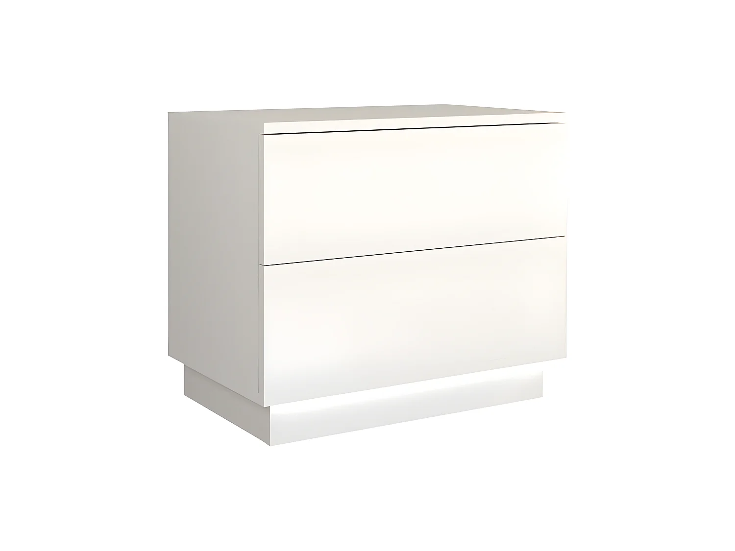 SINDI | Table de chevet contemporaine avec éclairage LED | 55x37x47 cm | Chevet 2 tiroirs | Table de nuit