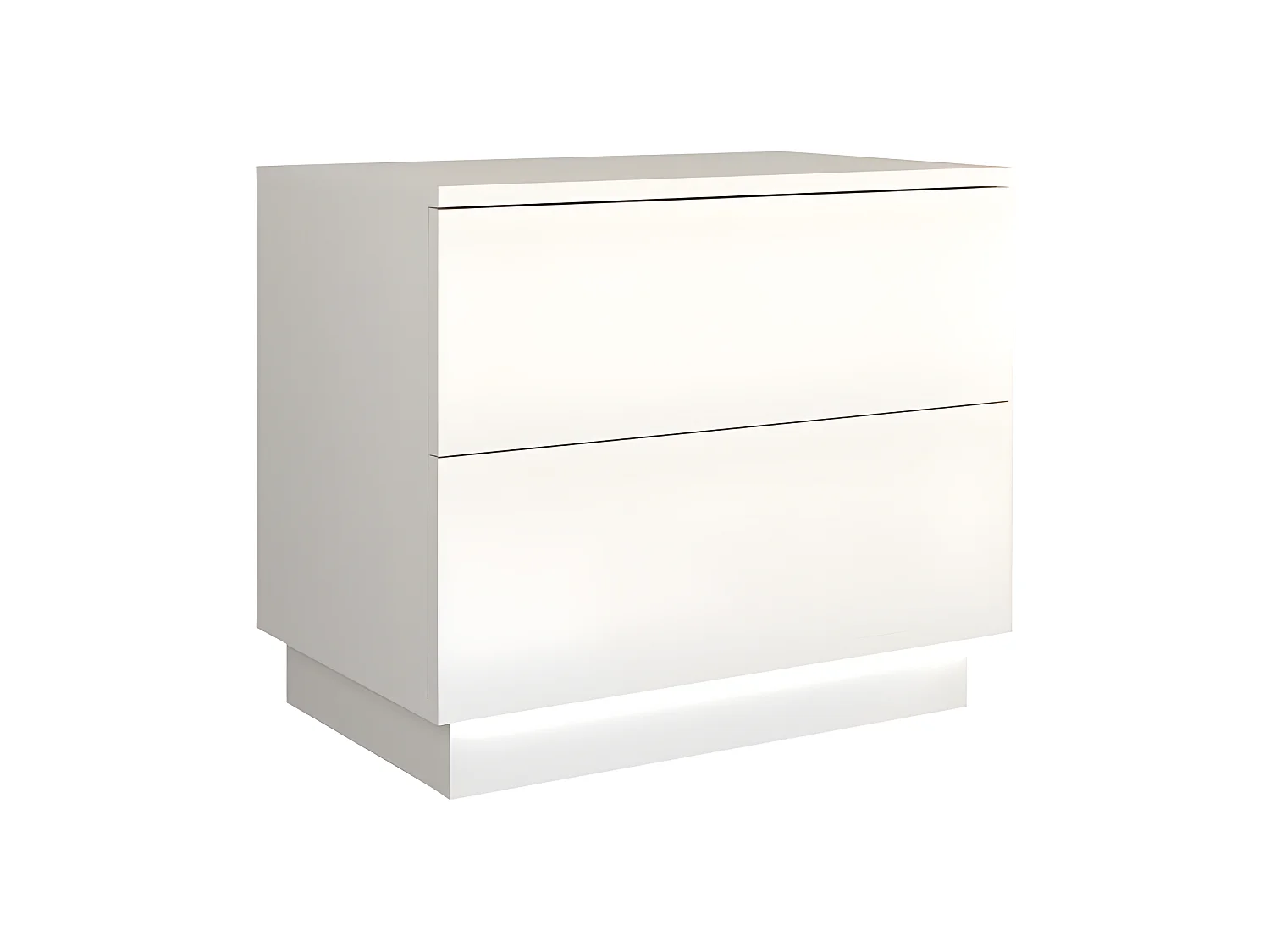 SINDI | Table de chevet contemporaine avec éclairage LED | 55x37x47 cm | Chevet 2 tiroirs | Table de nuit