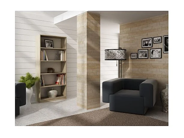 FLORENCE | Bibliothèque contemporaine 5 niches salon/bureau/chambre 30x80x182  | Meuble de rangement multifonctionnel livres dèco