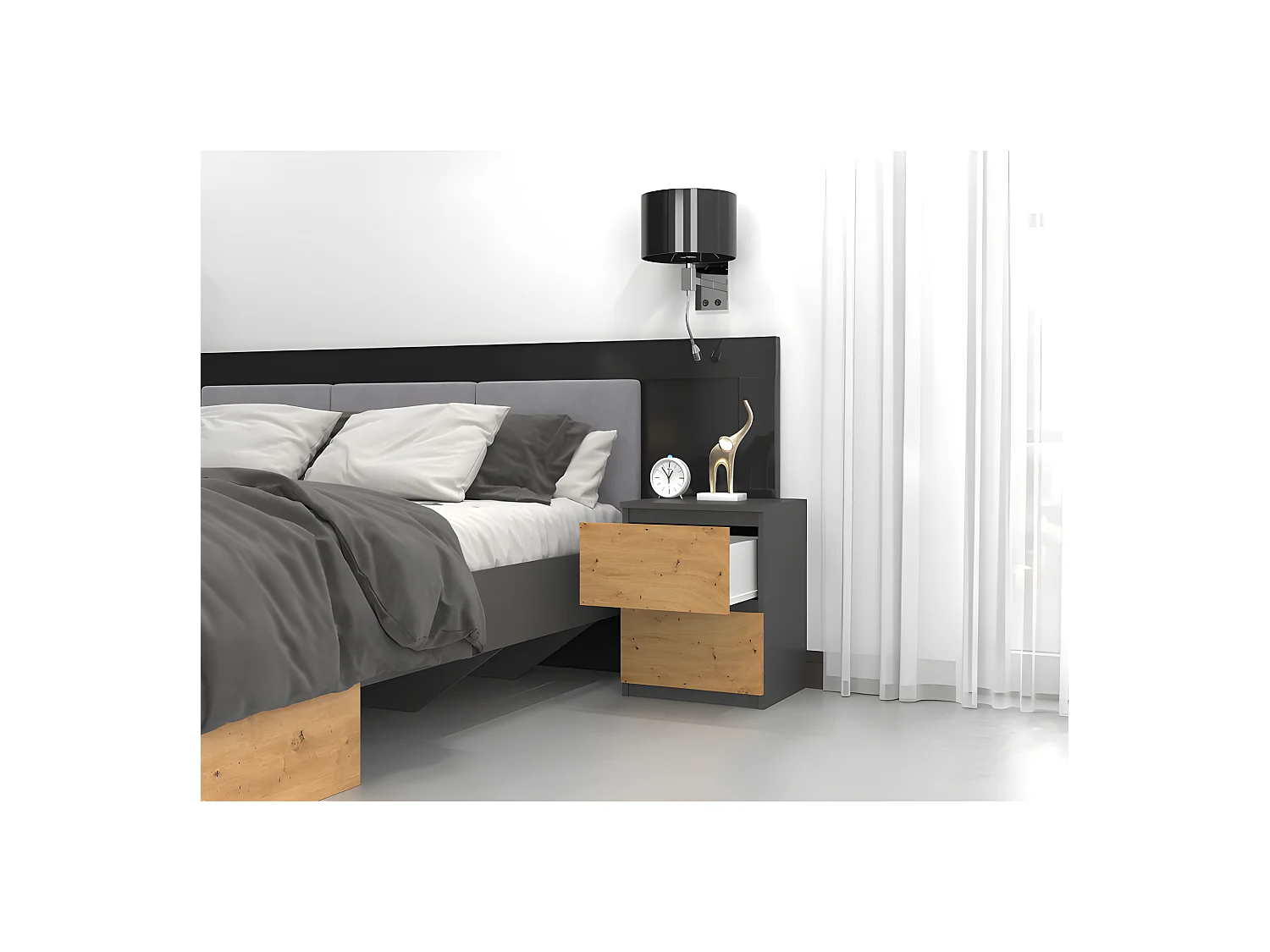 FLORENCE | Librería contemporánea con 5 nichos para sala de estar/oficina/dormitorio 30x40x182 | Gabinete de almacenamiento multifuncional libros decorativos