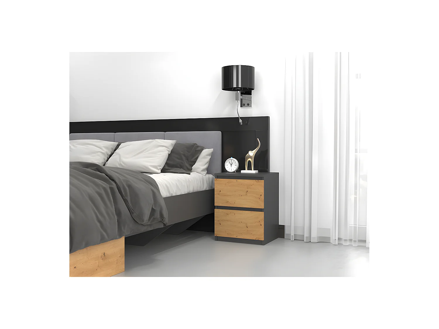 FLORENCE | Librería contemporánea con 5 nichos para sala de estar/oficina/dormitorio 30x40x182 | Gabinete de almacenamiento multifuncional libros decorativos