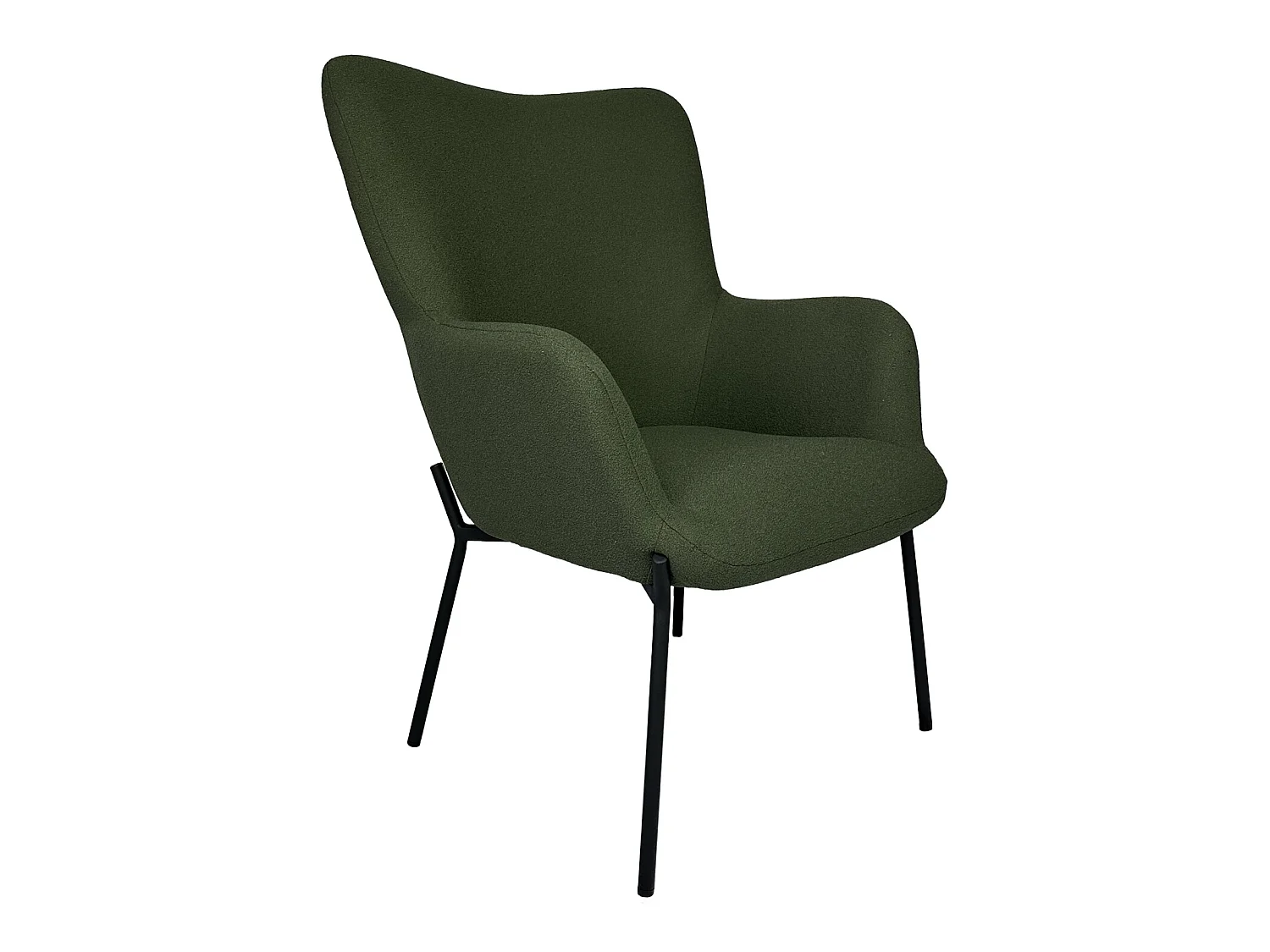 Poltrona in tessuto loop verde cachi EIRA