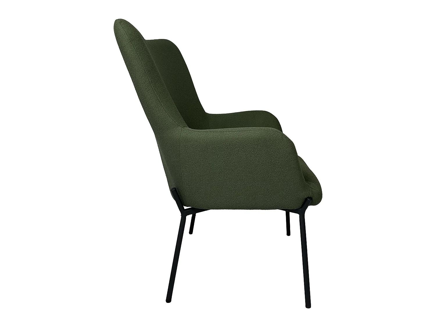 Poltrona in tessuto loop verde cachi EIRA