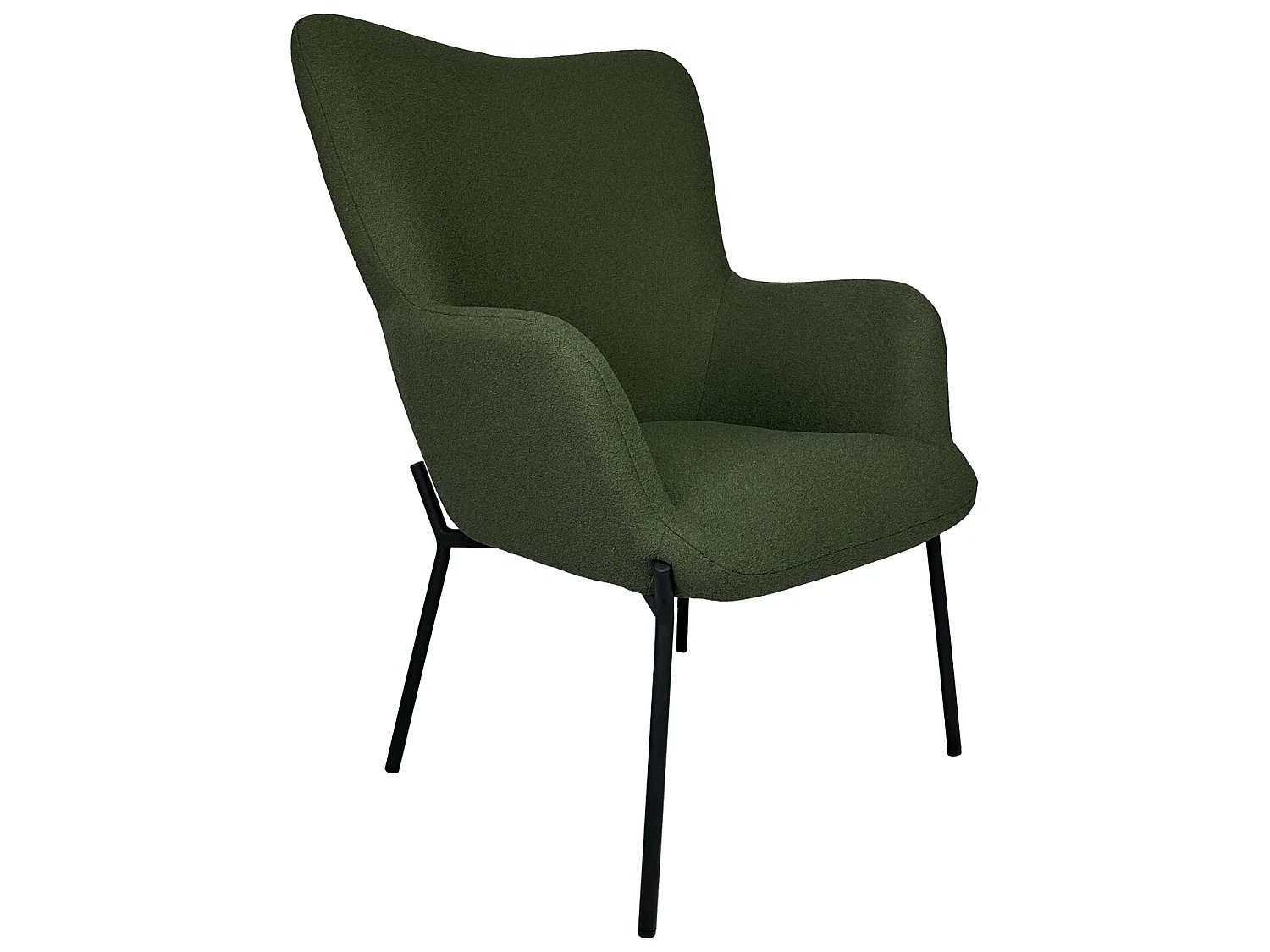 Fauteuil in kaki groene lusstof EIRA