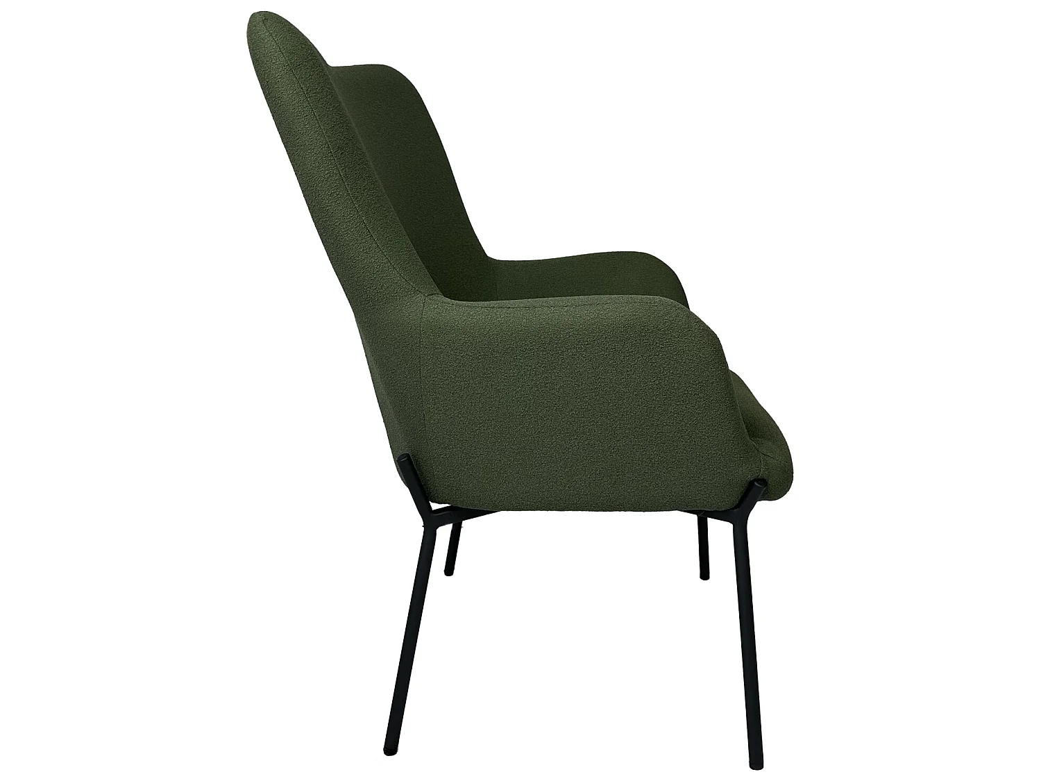 Fauteuil in kaki groene lusstof EIRA