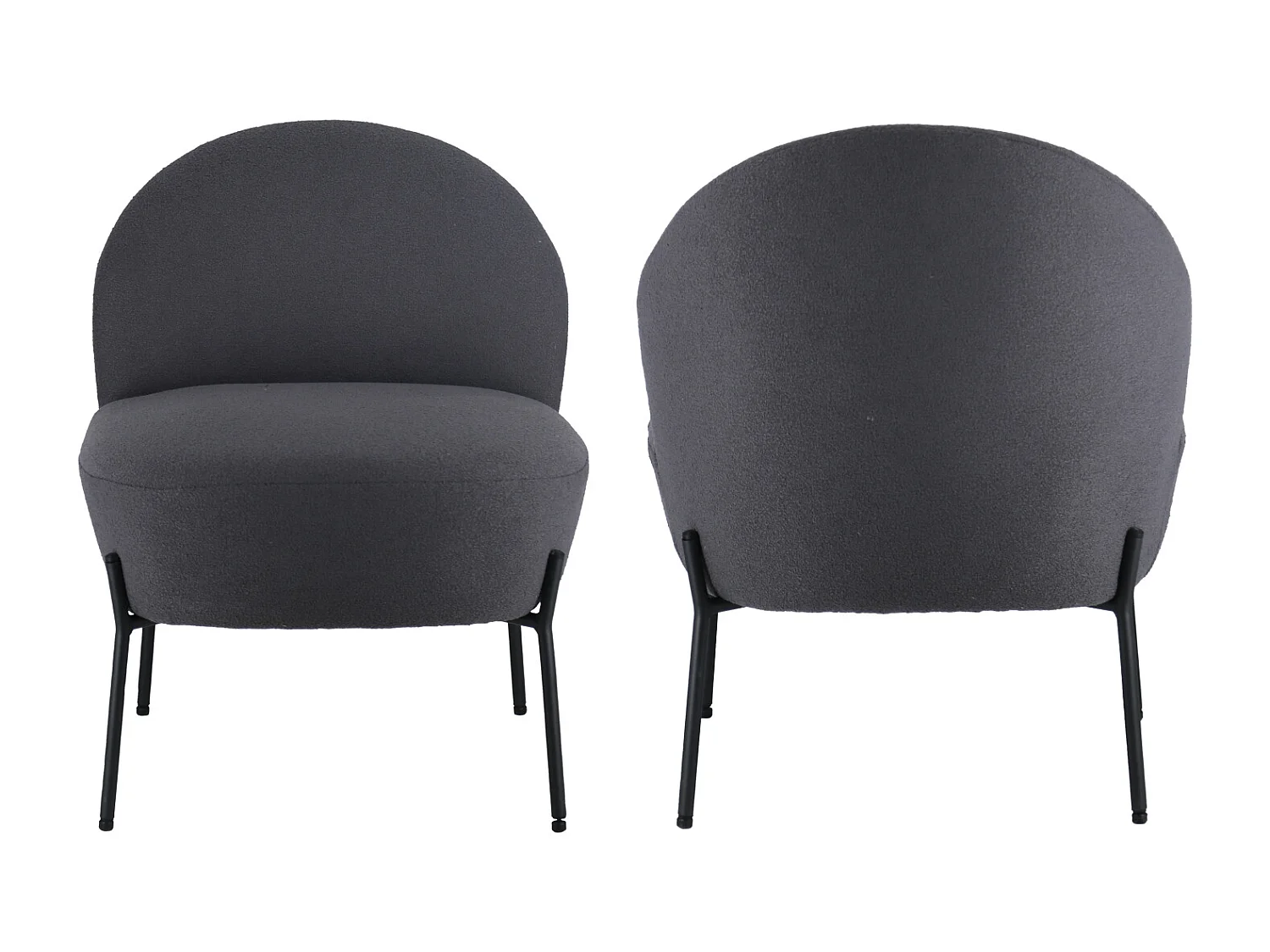 Sessel mit grauem Schlaufenstoff HELMI