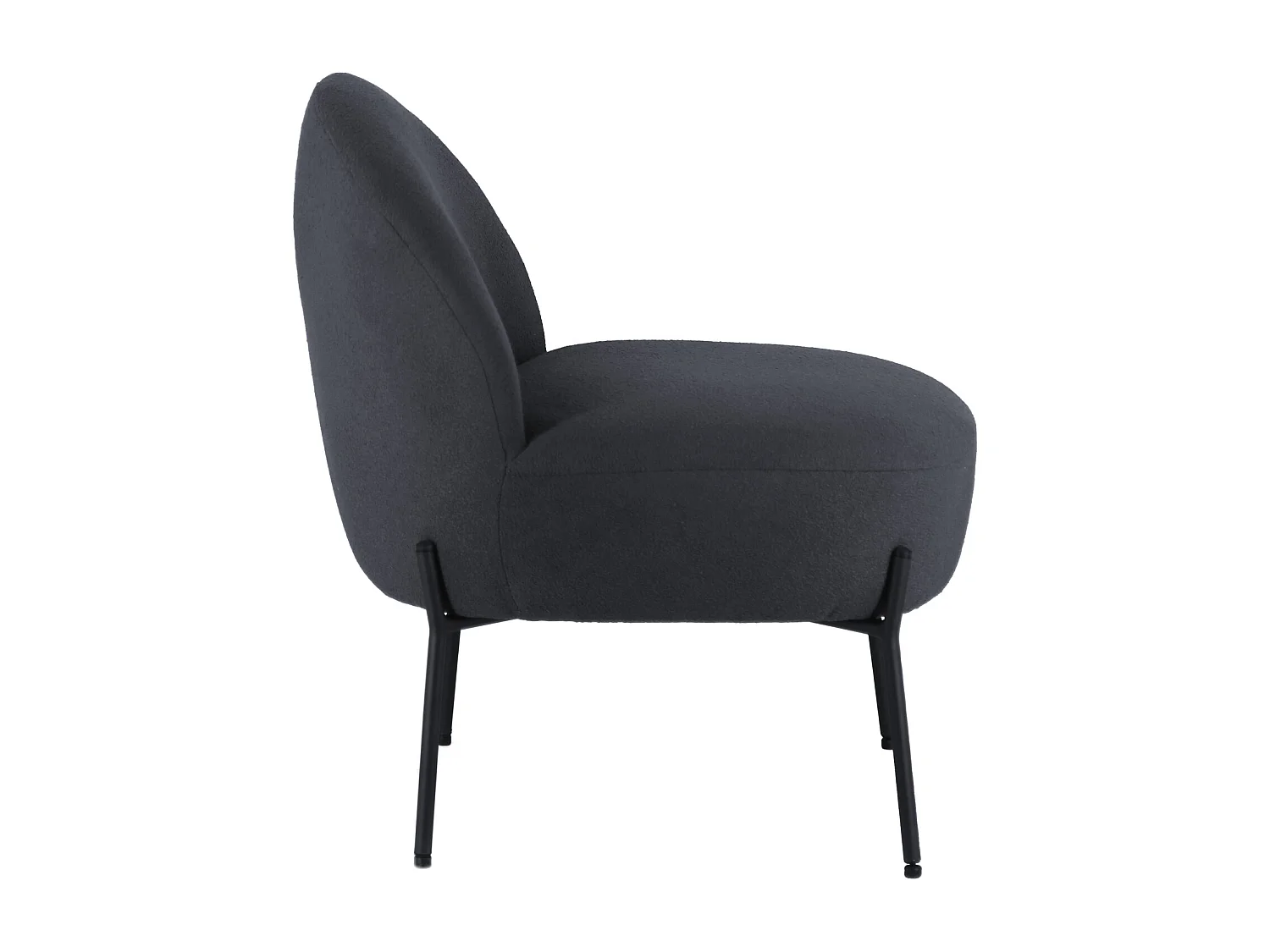 Fauteuil en tissu boucle gris HELMI - HAPPY GARDEN